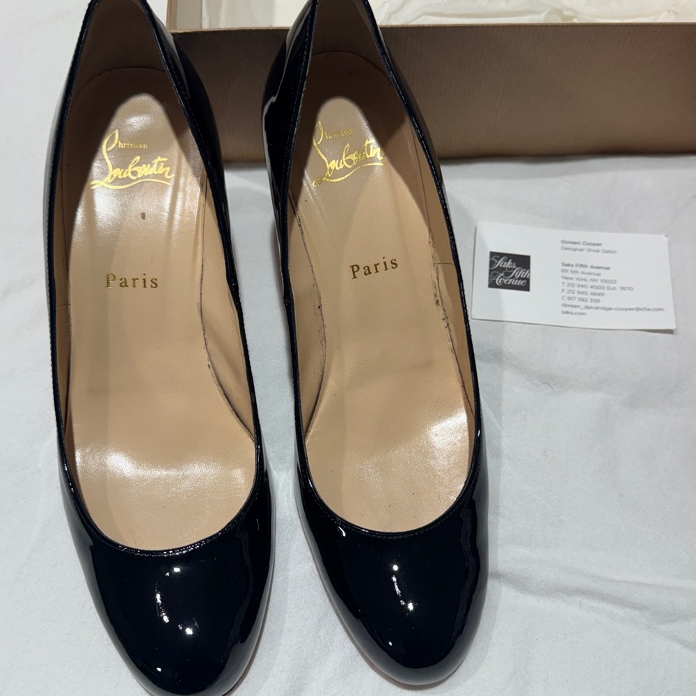 Christian Louboutin Patent Leather Black Heels- Size 39 - Picture 2 of 10